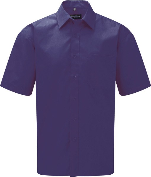 Russell Collection RU935M - Men's Short Sleeve Polycotton Easy Care Poplin Shirt