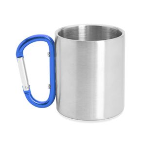 GUAYA Double-walled metal cup with carabiner handle ideal for carrying - EgotierPro MD4082