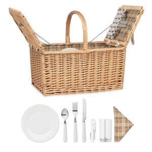 MIMBRE PLUS Deluxe 4-Person Wicker Picnic Basket Set with Utensils - GiftRetail MO6194