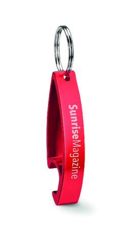 COLOUR TWICES Shiny Aluminium Key Ring Bottle Opener - GiftRetail MO8664