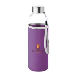 UTAH GLASS Eco-Friendly 500ml Glass Bottle with Neoprene Cover - GiftRetail MO9358