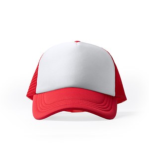 BARNY 5-panel cap in polyester with padded front panel in white - EgotierPro GO1283