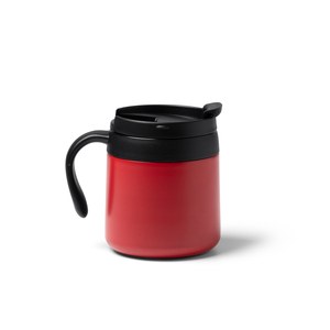 VAKE Caneca de parede dupla em aço inoxidável 304 reciclado com tampa de rosca e pega - EgotierPro TZ1358