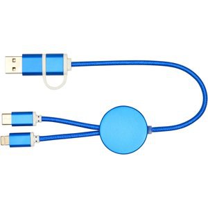 Cabo de sincronização de dados e de carregamento rápido de 27 W de 30 cm de alumínio e plástico reciclados 5 em 1 "Alasia" - EgotierPro 124424