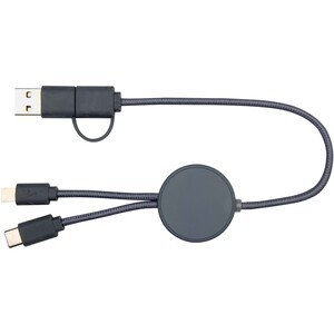 Cabo de sincronização de dados e de carregamento rápido de 27 W de 30 cm de plástico reciclado 5 em 1 "Citala" - EgotierPro 124427