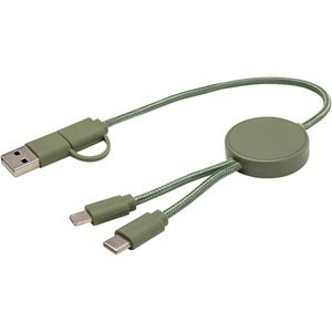 Cabo de sincronização de dados e de carregamento rápido de 27 W de 30 cm de plástico reciclado 5 em 1 "Citala" - EgotierPro 124427