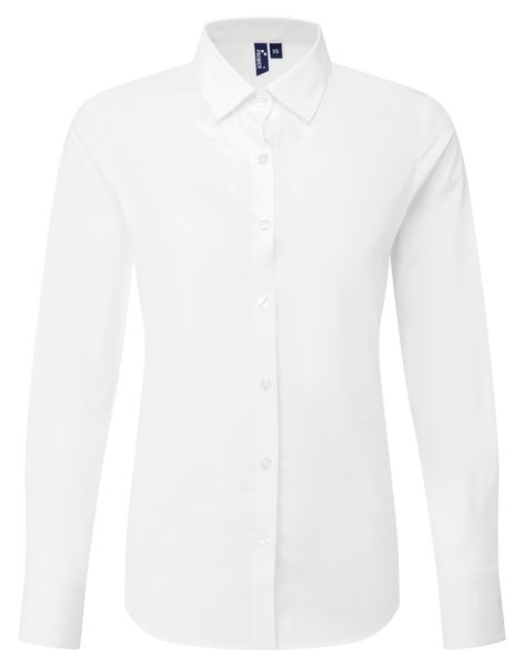 Premier PR303 - Camisa de popeline de manga comprida RECYCLIGHT para senhora