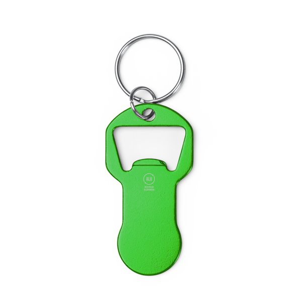 Stamina KO1799 - TAGAN Recycled aluminum keychain bottle opener with coin for the shopping cart