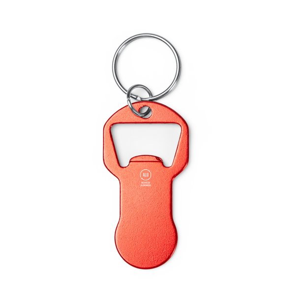 Stamina KO1799 - TAGAN Recycled aluminum keychain bottle opener with coin for the shopping cart