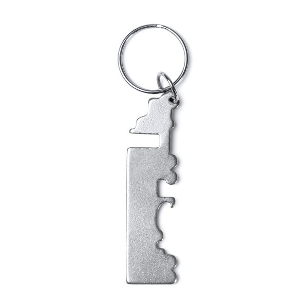 Stamina KO1802 - BREBEL Bottle opener keychain in the form of a walkway made of recycled aluminium