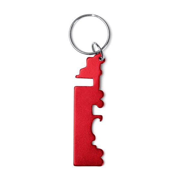Stamina KO1802 - BREBEL Bottle opener keychain in the form of a walkway made of recycled aluminium