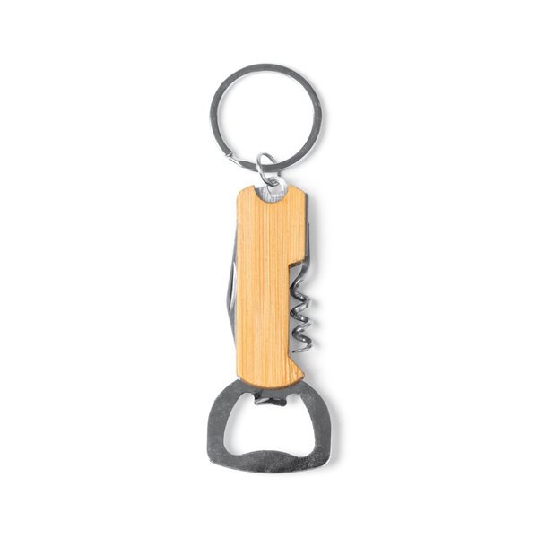 Stamina NA1558 - GUNES Porta-chaves de abertura com faca e saca-rolhas com corpo em bambu