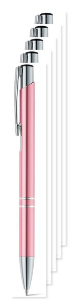 Pack of 5 Egotier 91311 - Aluminium ball pen with clip