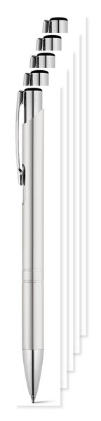 Pack of 5 Egotier 91311 - Aluminium ball pen with clip