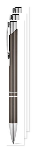 Pack of 30 Egotier 91311 - Aluminium ball pen with clip