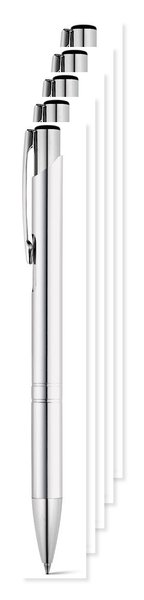 Pack of 50 Egotier 91311 - Aluminium ball pen with clip