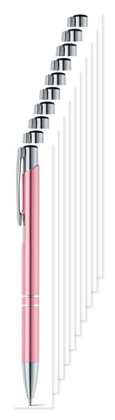 Pack of 100 Egotier 91311 - Aluminium ball pen with clip