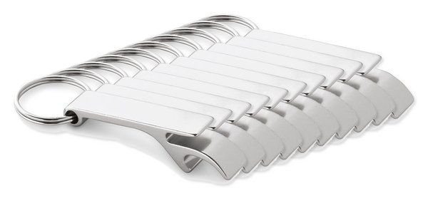 Pack of 100 Egotier 93151 - Aluminium keyring with bottle opener