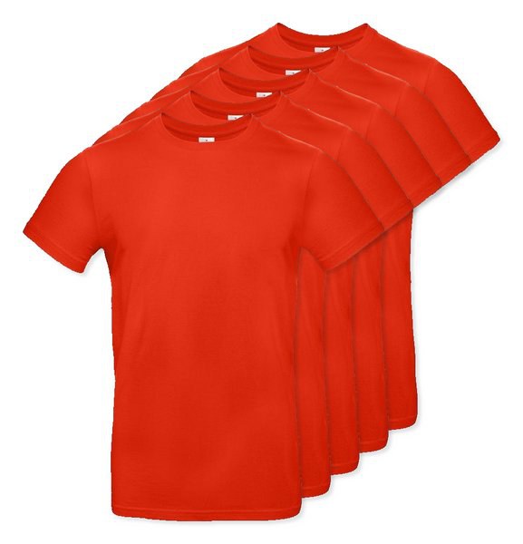 Pack of 5 B&C BC03T - Mens Modern Ringspun Cotton T-Shirt