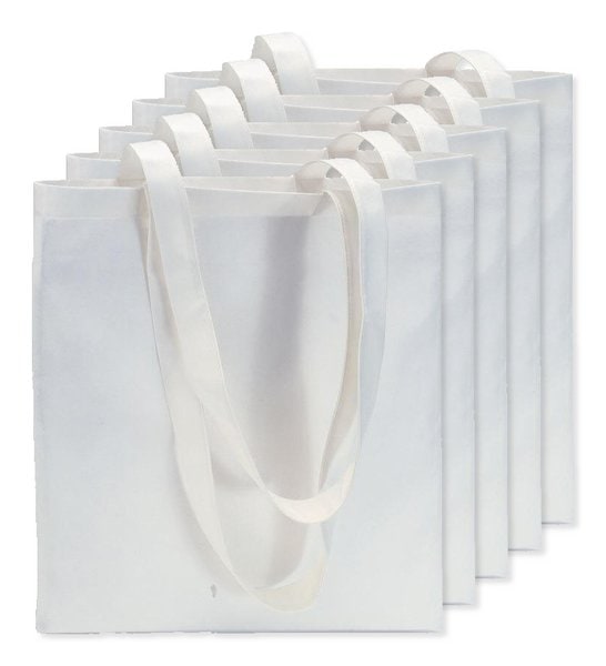 Pack of 5 GiftRetail IT3787 - TOTECOLOR Versatile Reusable Shopping and Beach Tote Bag