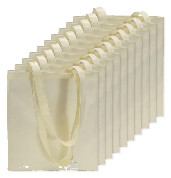 Pack of 10 GiftRetail IT3787 - TOTECOLOR Versatile Reusable Shopping and Beach Tote Bag