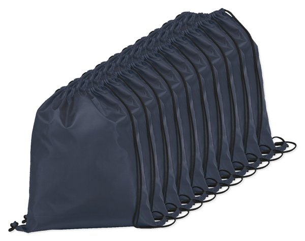 Pack de 10 Egotier 92910 - Saco tipo mochila em 210D com cordões em preto
