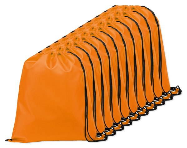 Pack de 10 Egotier 92910 - Saco tipo mochila em 210D com cordões em preto