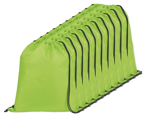 Pack de 10 Egotier 92910 - Saco tipo mochila em 210D com cordões em preto