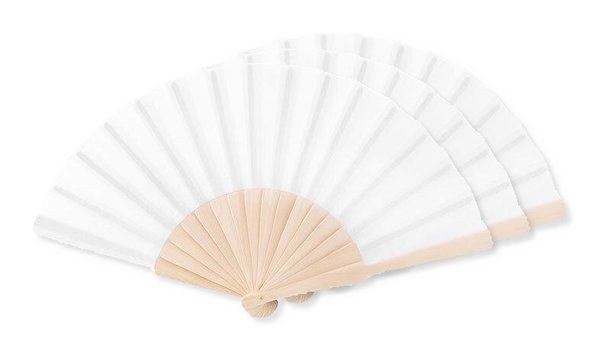 Pack of 3 GiftRetail MO9532 - FANNY WOOD Elegant Wooden Hand Fan with Polyester Fabric