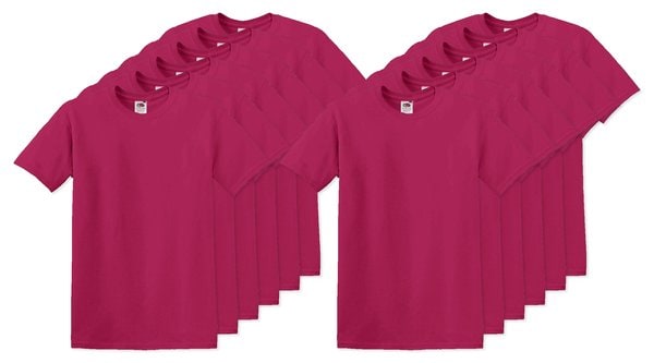 Pack of 12 Fruit of the Loom SC220 - Comfort Fit Fruit of the Loom Round Neck Tee