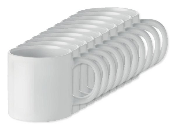 Pack of 100 GiftRetail MO9244 - MINI SUBLIM Premium 200ml Ceramic Mug with Sublimation Coating