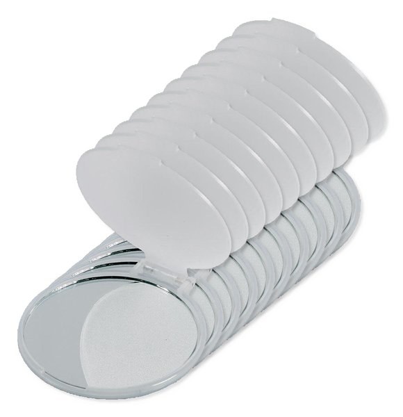 Pack of 100 GiftRetail KC2466 - MIRATE Compact Single-Sided Plastic Make-Up Mirror