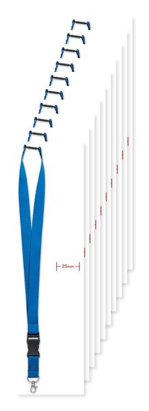 Pack de 10 GiftRetail MO9661 - WIDE LANY Lanyard 25mm gancho de metal