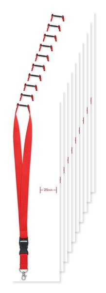 Pack of 100 GiftRetail MO9661 - WIDE LANY Premium 25mm Lanyard with Metal Hook and Safety Breakaway