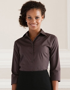 Russell Collection R-946F-0 - Camisa Mulher R946F Popeline Ajustada Manga 3/4