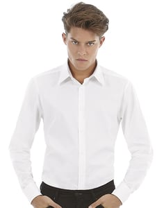 B&C London - Camisa Popeline Elástica M. Comprida Londo