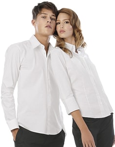 B&C Milano - Camisa Popeline Elástica Manga 3/4 Milano Wome