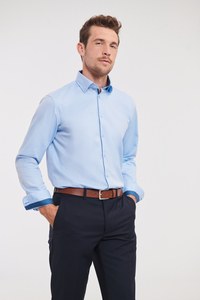 Russell RU964M - Camisa de manga comprida Herringbone