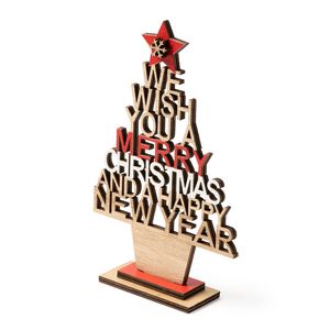 TINSEL Wooden christmas tree with a message - EgotierPro XM1298