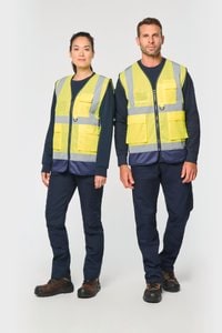 WK. Designed To Work WK618 - Recycled HI-VIZ SAFETY VEST with zip