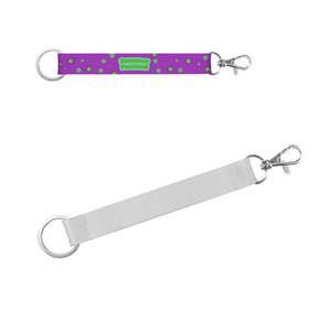 Lanyard'In 94421 - Lanyard short para sublimação em poliéster reciclado (100% rPET) com argola e mosquetão standard