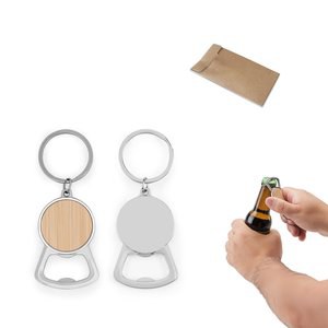 Porta-chaves em ferro com formato redondo em zinco e bambu - Egotier 95120