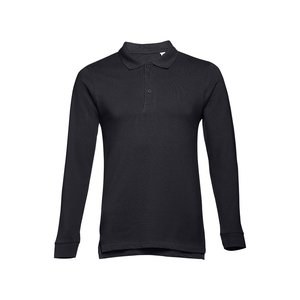 TH Clothes 11171 - Polo de manga comprida para homem em algodão cardado