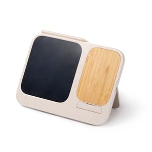 Stamina CR1759 - VOLTER Quadro branco digital de 6” com carregador sem fios de bambu de 15 W