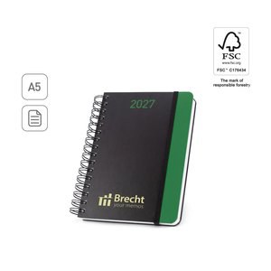Agenda A5 em papel 100% reciclado e acabamento mate - Egotier 96107
