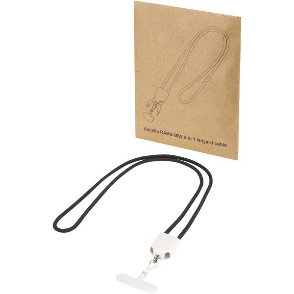 Cabo de carregamento com cordão de plástico reciclado Ion 65 W 5 em 1 - EgotierPro 124523