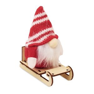 FROSTY SLEIGH Gnomo em trenó de madeira - GiftRetail CX1588