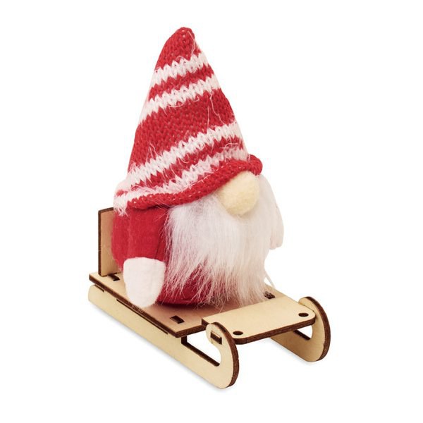 FROSTY SLEIGH Gnomo em trenó de madeira - GiftRetail CX1588
