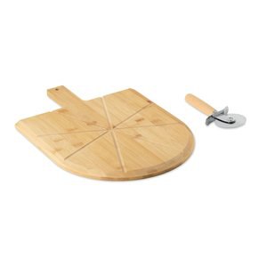 NAPOLITANA Tábua e cortador pizza bambu - GiftRetail MO3202