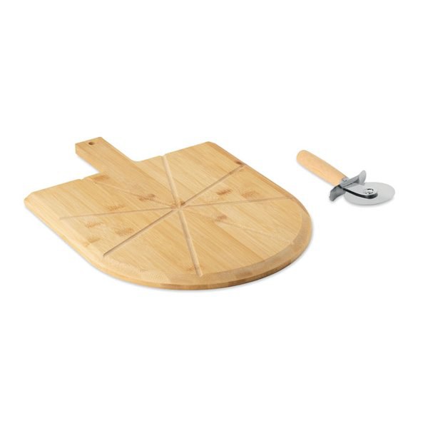 NAPOLITANA Tábua e cortador pizza bambu - GiftRetail MO3202